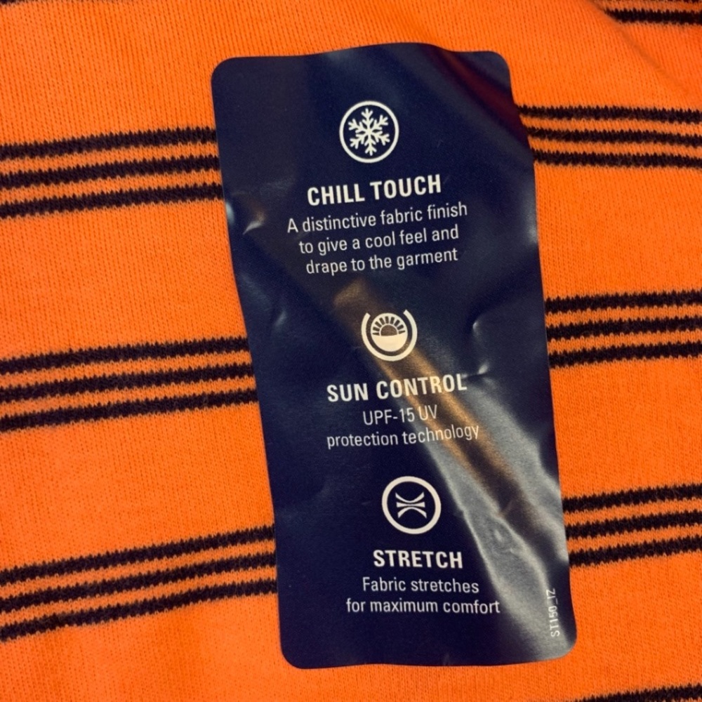 NWT $48 IZOD Med Mens Striped Windward Cool Polo Top with UPF - Picture 9 of 9